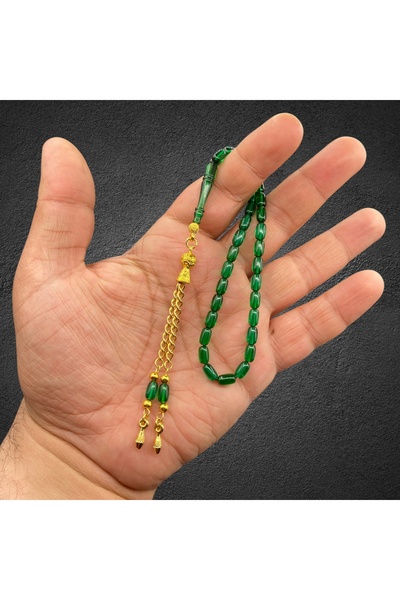 Kt ALTIN KAPLAMA PÜSKÜLLÜ BİLEK BOY ATEŞ KEHRİBAR TESBİH