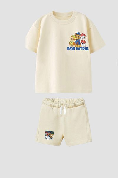 Monila Boys Cotton Fabric Front Back Printed Tshirt and Shorts Bottom Top Set