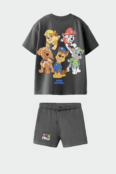Monila Boys Cotton Fabric Front Back Printed Tshirt and Shorts Bottom Top Set