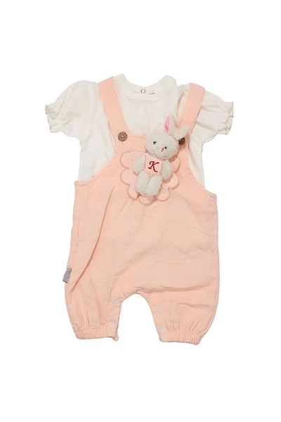 Kity Mity Baby Girl Salopet Suit Salmon White Gift Holiday Wonderful Suit