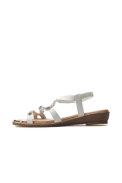 Guja Women's Stone Detailed Daily Sandals 25Y 25Y122-5 Z White