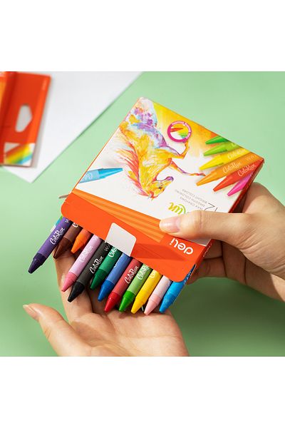 Deli EC20820 Wax Crayons, 24 Colors – For Kids’ Art, School Activities & Home Coloring
