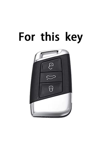 emii auto spare parts Volkswagen Seat Skoda Key Case Without Sustas Model Key Compatible Glossy Gri