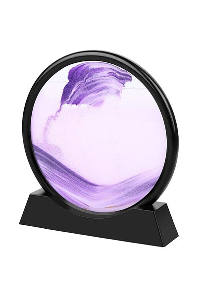 OEM Home and Office Decorative Hourglass, Glass/3D Sand, 26x27 cm, Purple/Black