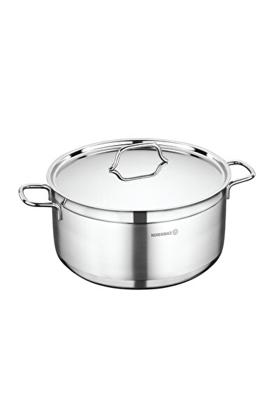 KORKMAZ وعاء طهي ألفا من الفولاذ المقاوم للصدأ، سعة 26 سم 26×13 سم / 6.8 لتر.