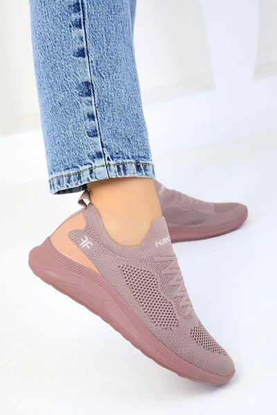 QUNDIR Women's Lilac Flexible Breathable Walking Lightweight Knitwear Shoes