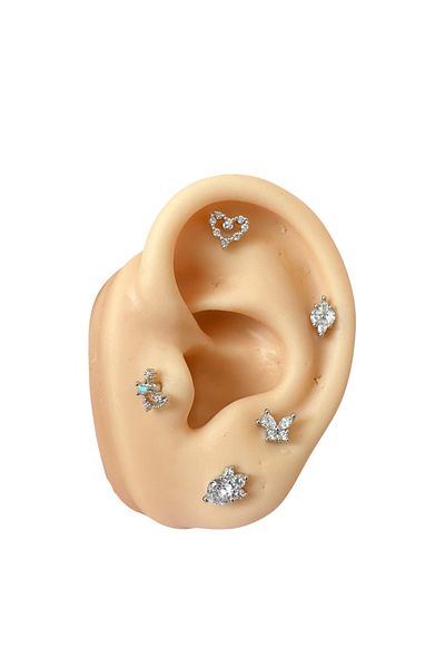My Bellas Jewels Surgical Steel Tragus Piercing, Helix, Flat, Conch, Lobe (1 Piece Optional)