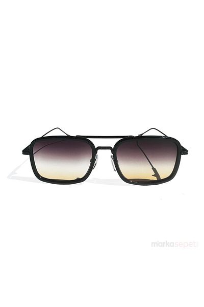 Markasepeti Rectangular Black Colored Glass Unisex Luxury Sunglasses