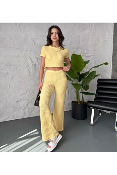 İmaj Büzgülü crop takım