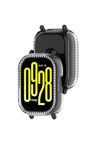 İncisoft حافظة حماية متوافقة مع ساعة Xiaomi Redmi Watch 5 Active مع حجر لامع ولامع