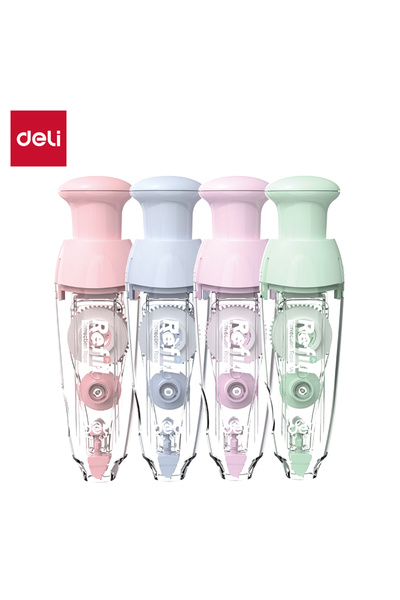 Deli شريط تصحيح Eh375، 5 مم × 6 م، وردي/أرجواني/أزرق/أخضر - 12 قطعة - مثالي ل...