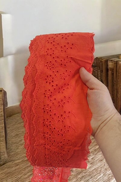 DUAYEN Vual üzeri işleme fosforlu narçiçeği renk çiçek desen 1 metre