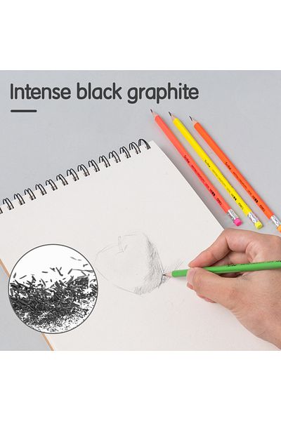 Deli EU51600 Graphite Pencil, HB, Triangular Barrel, 12PCS – For Writing & Drawing