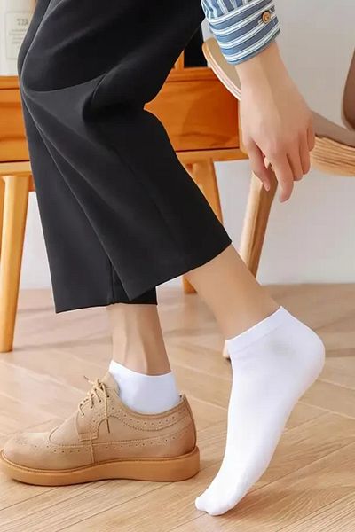 Esinti 5 Pairs Economic Package White Black Women Men Unisex Sports Booties Socks