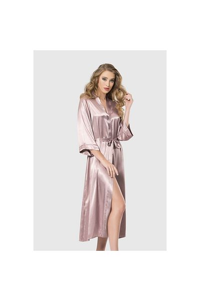 Narnuga Mink Long Satin Dressing Gown