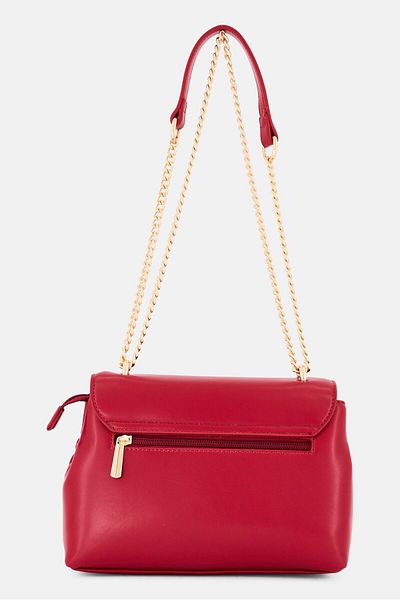 Kathy Ireland Women Brand Logo Leather Shoulder Bag, Red