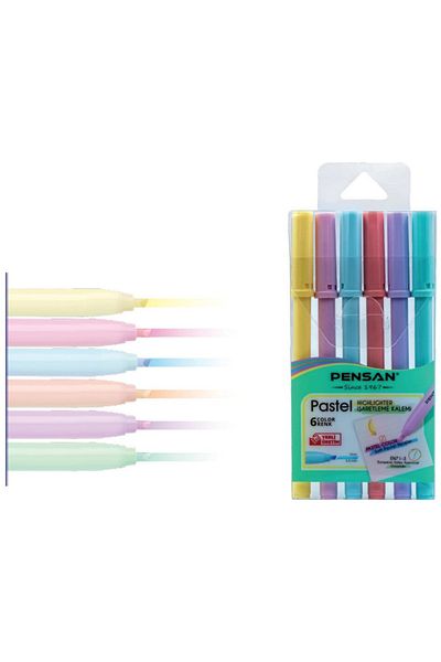 Pensan Foam Pen Pastel 6 Colors Cut Tip 99096