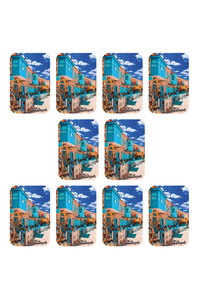 Vera Buzdolabı Magneti - 10 Adet İzmir Alaçatı Magneti