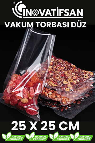 İNOVATİFSAN Vakumlu Poşet Düz Endütriyel 25x25 Cm