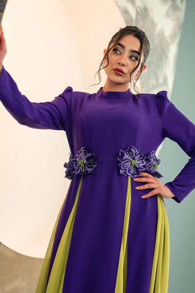 YAFA CLOTHING & ACCESSORIES Two Color Dress Purple