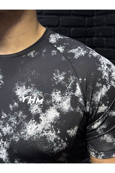 YHM Yhh Compression Training T-Shirt – Men's Black Digital Pattern