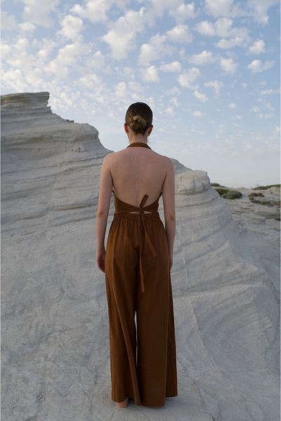 Tfifty Linen Tie Back Vest