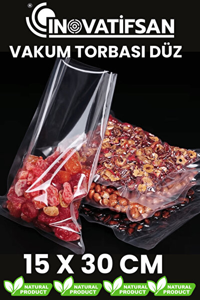 İNOVATİFSAN Vakum Poşeti Düz 15x30 Cm 1 Kg Vakum Torbası Endüstriyel Vakum To...