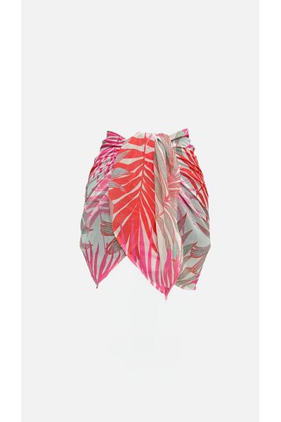 Niceboutique Patterned Chiffon Pareo with Waist Tie (150Cmx50Cm)