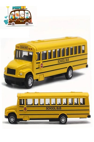 Ayver Toy Metal Bus School Service Bus 14cm