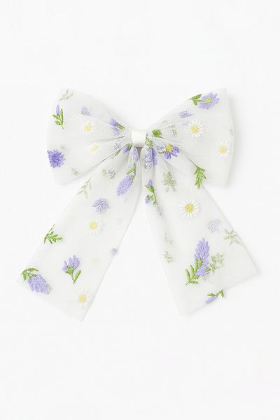 MakeWell Cataramă din țesătură cu model Daisy Design cu design cu fundă cu clips
