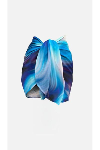 Niceboutique Patterned Chiffon Pareo with Waist Tie (150Cmx50Cm)