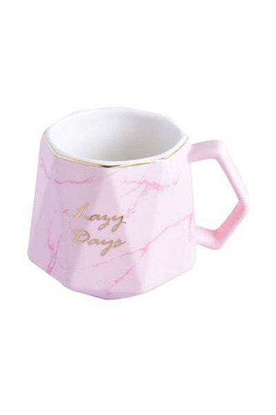 HALAMODO Fashion Diamond Marble Cup Pink 8x8x9.5cm