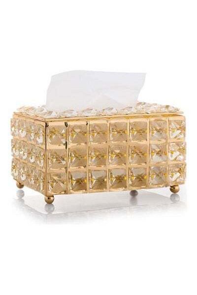 HALAMODO Tissue Storage Box Gold 19x11x10cm