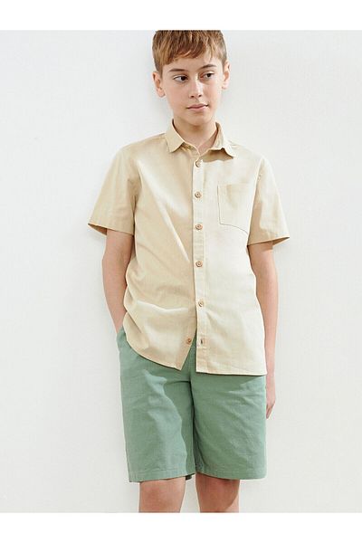 LC Waikiki Linen Blended Boy's Shorts with Elastic Waist
