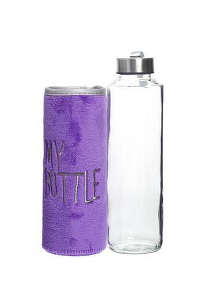 Hane216 Glass Flask with Plush Cover 750 ml