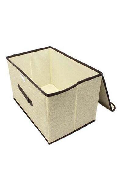 HALAMODO Non-Woven Foldable Storage Box Beige 38 x 24 x 24centimeter