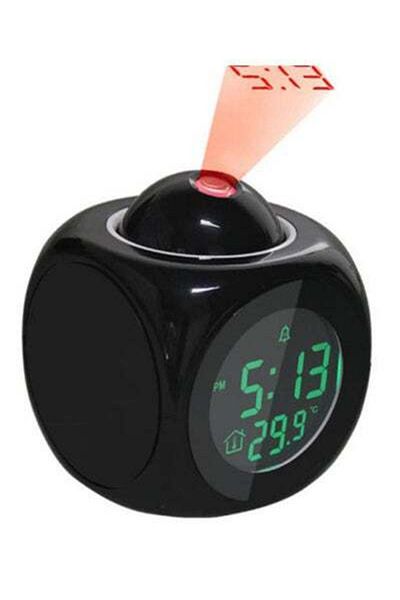 HALAMODO LED Projection Digital Display Alarm Clock Black One Size