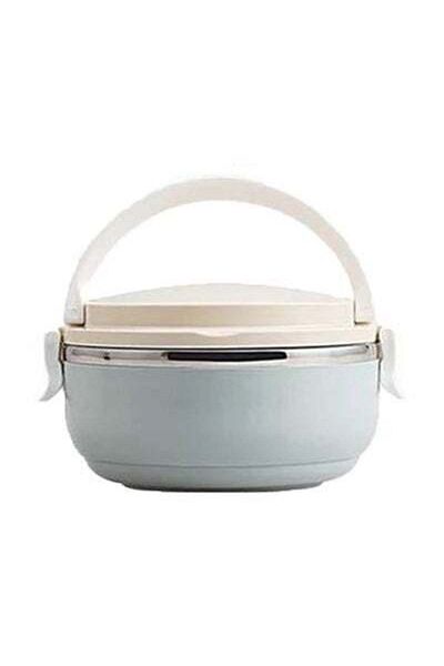 HALAMODO Stainless Steel Thermal Lunch Box Blue/Beige 150x94mm