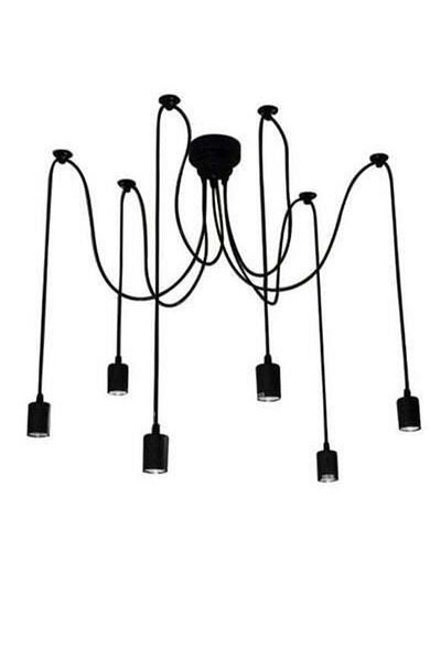 HALAMODO Adjustable Antique Classic Spider Chandelier Black