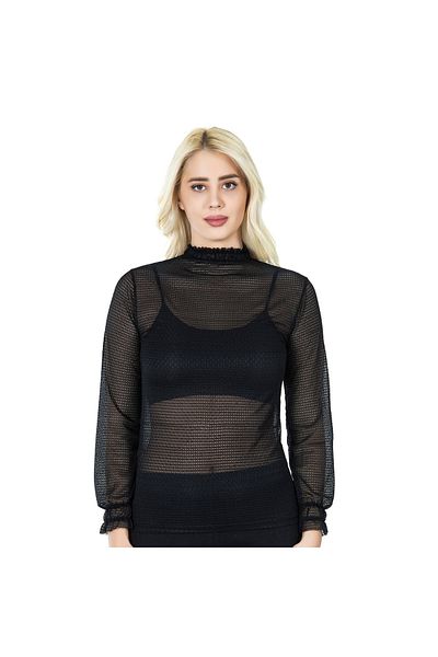Narnuga Turtleneck Mesh Transparent Detailed Women's Athlete 146