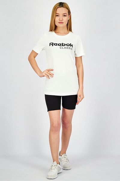 Reebok Women Regular Fit Short Sleeve Training T-shirt, White and Black