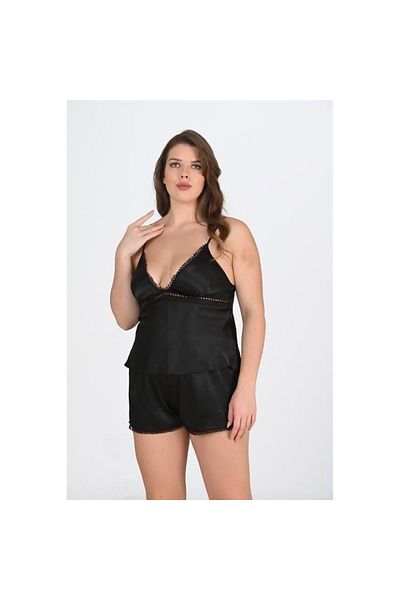 Narnuga Plus Size Black Shorts Set