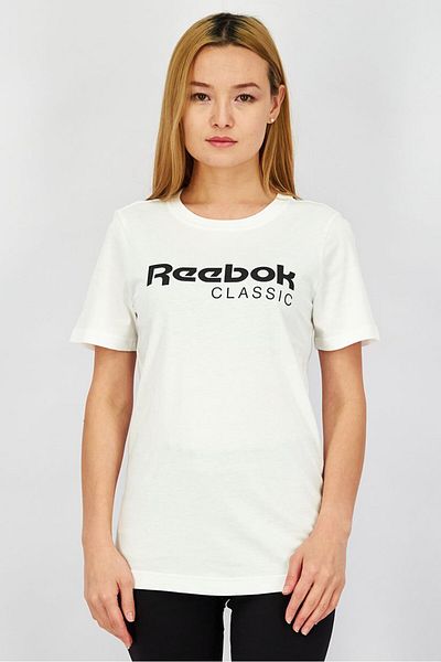 Reebok Women Regular Fit Short Sleeve Training T-shirt, White and Black