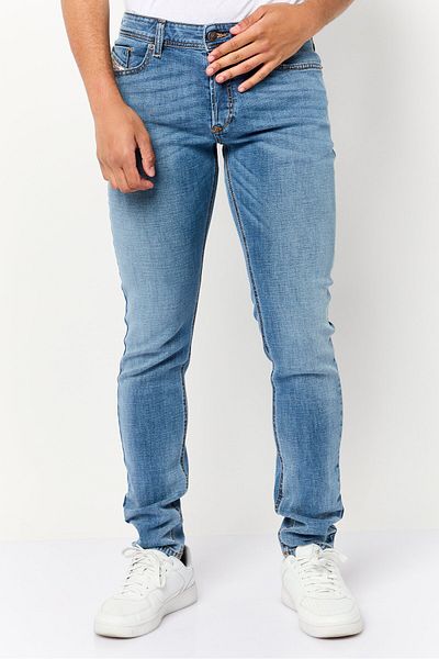 Diesel Men Skinny Fit Washed Denim Jeans, Blue