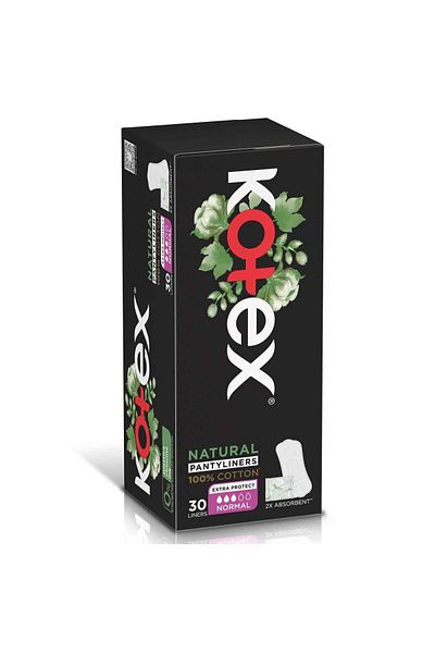 Kotex Natural Panty Liners 100% Cotton Normal Size 30pcs
