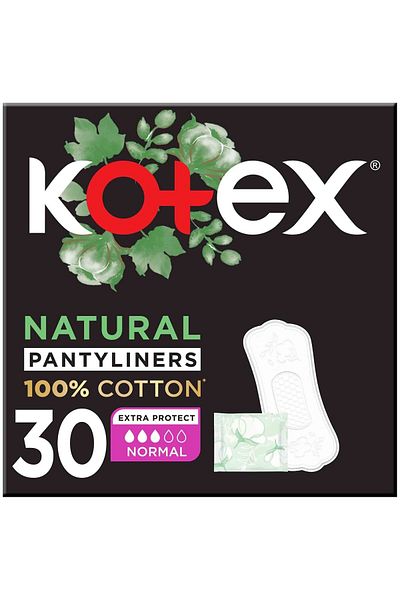 Kotex Natural Panty Liners 100% Cotton Normal Size 30pcs