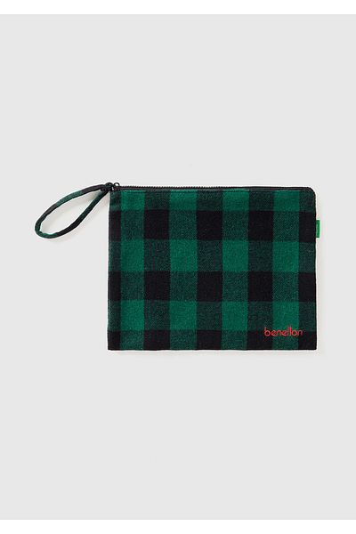 United Colors of Benetton Unisex Green Plaid Wallet