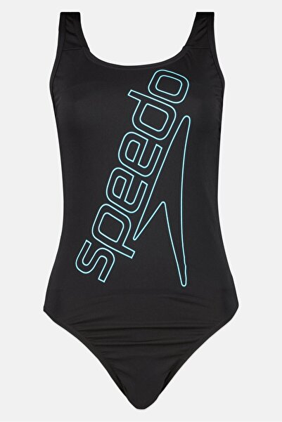 SPEEDO Women One Piece Brand Logo Swimsuit, Black