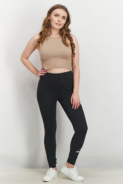 New Balance Women High Waist Brand Logo Leggings, Black