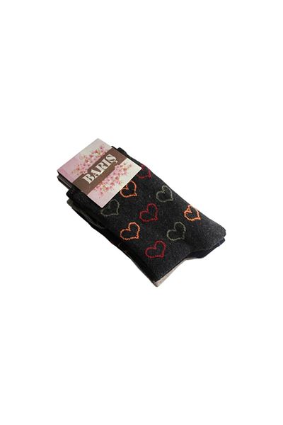 Narnuga Peace Heart Patterned Lycra Women's Sock Socks Quantity